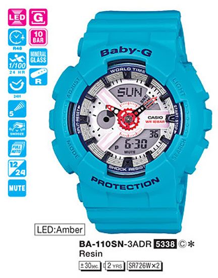 BA 110SN 3A Casio Baby G MosClock