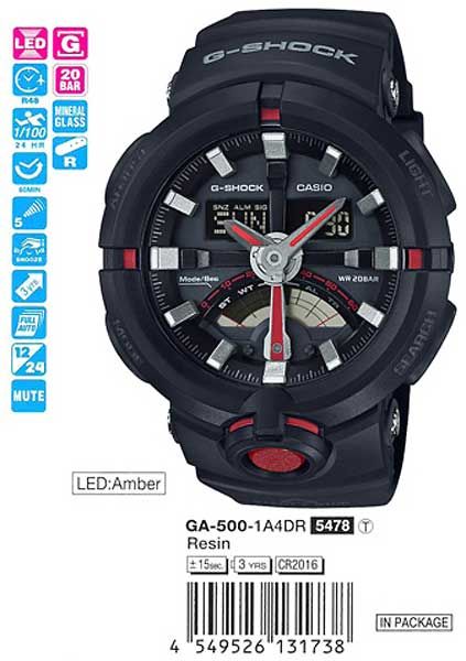 Casio G-Shock GA-500-1A4 Casio G-Shock GA-500-1A4