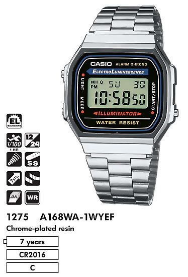 Casio A-168WA-1Y Casio A-168WA-1Y