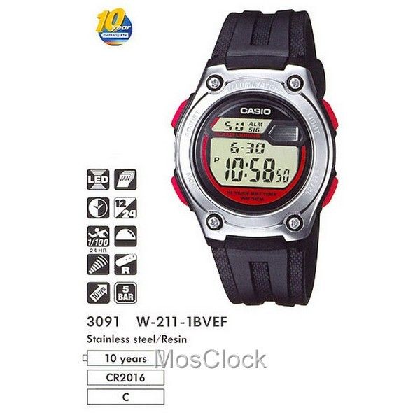Casio W-211-1B