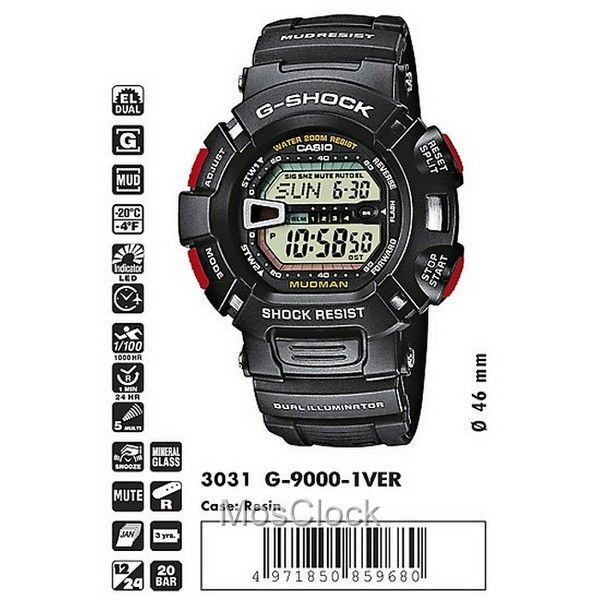 G 9000 1V CASIO G SHOCK MosClock