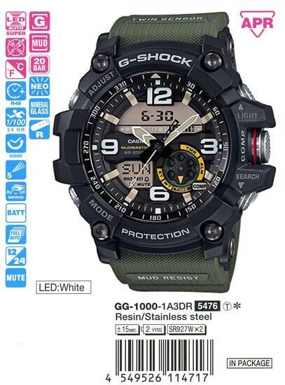 GG 1000 1A3 CASIO G SHOCK MosClock