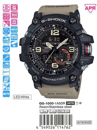 GG 1000 1A5 CASIO G SHOCK MosClock