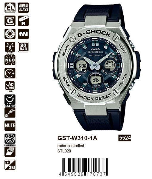 GST W310 1A CASIO G SHOCK MosClock