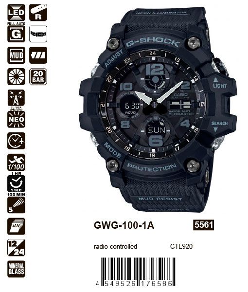 Casio G-Shock GWG-100-1A Casio G-Shock GWG-100-1A