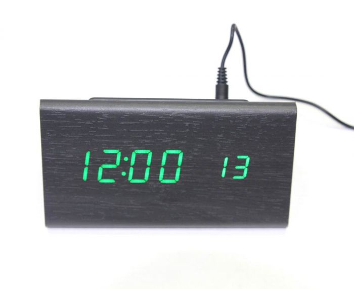 Сетевой будильник VST 861-чёрный (зелёный)