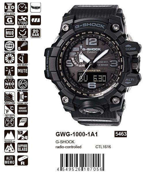 Casio G-Shock GWG-1000-1A1 Casio G-Shock GWG-1000-1A1