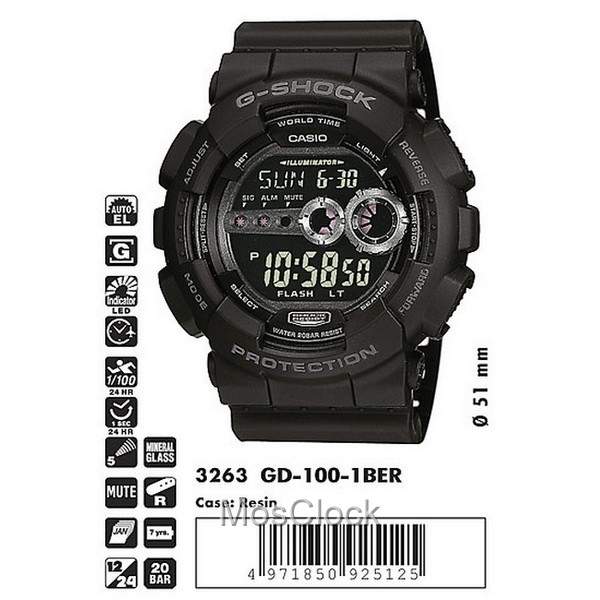 GD 100 1B CASIO G SHOCK MosClock