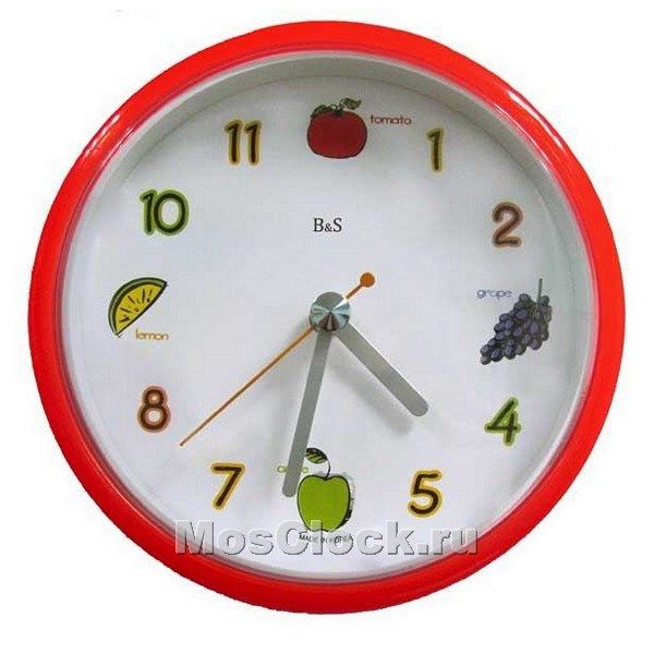 Настенные часы B & S JS-600 красные Настенные часы B & S JS-600 красные