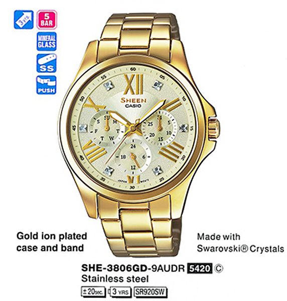 Casio SHE-3806GD-9A Casio SHE-3806GD-9A